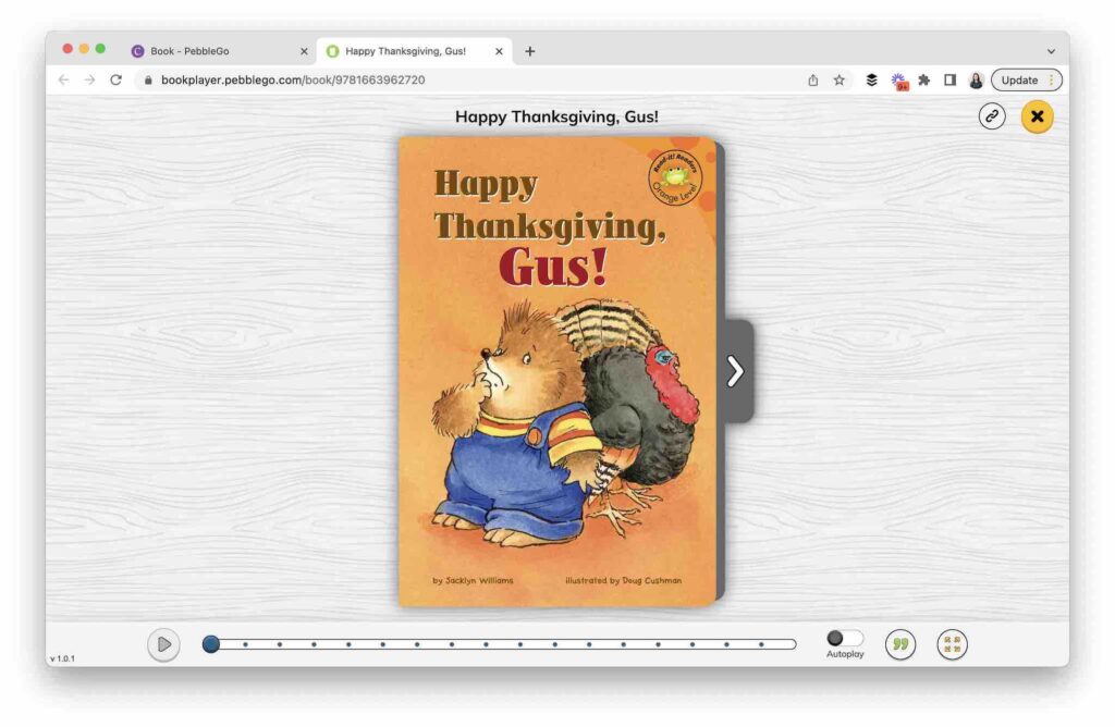 Thanksgiving Reading Lesson